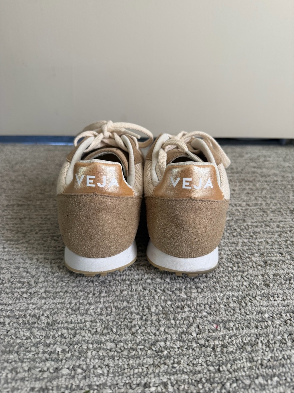 Veja Women’s Beige and Tan Retro Sneakers - Picture 3 of 6